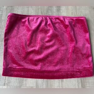 FOREVER 21 Pink Glittery Velvet Bandeau/Tube Top Size M